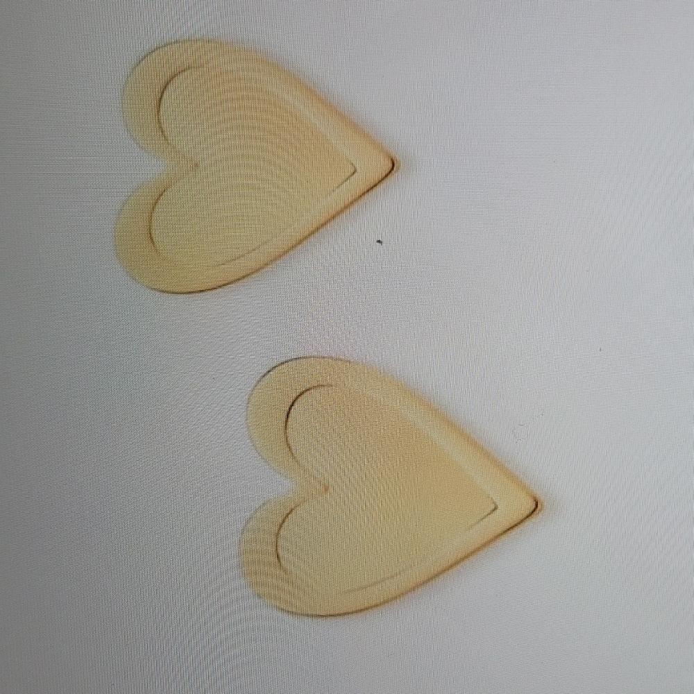 Gold double heart stud earrings